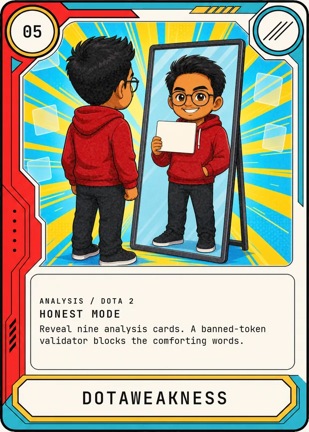 Card face, DOTAWEAKNESS